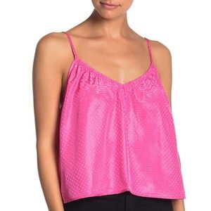NSR Lisa Dotted Crop Tank Top Camisole Pink Size L